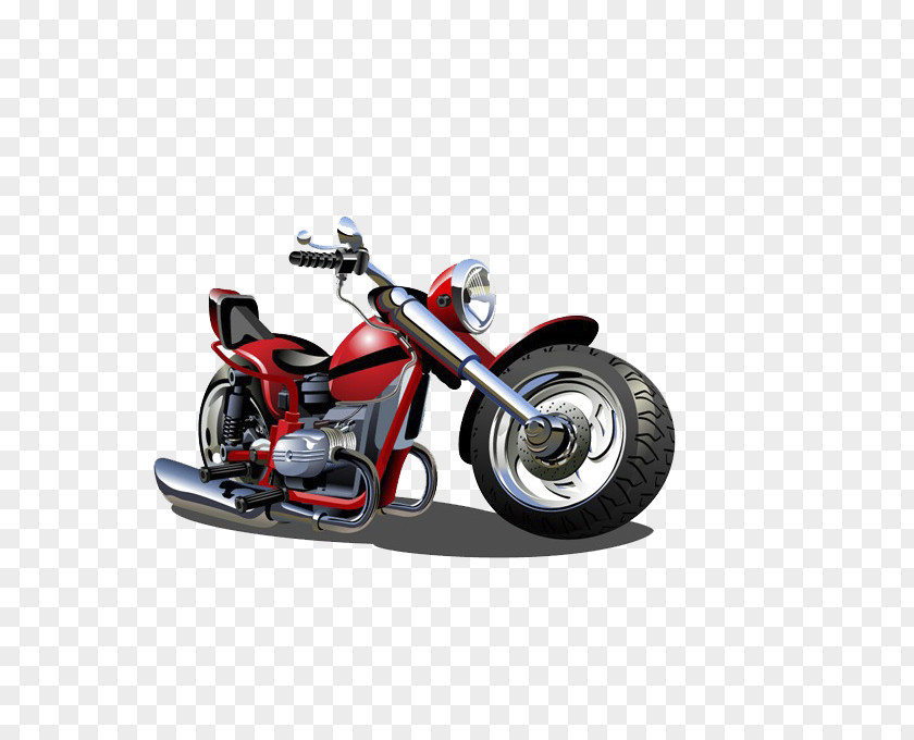 Red Motorcycle Scooter Cartoon Clip Art PNG