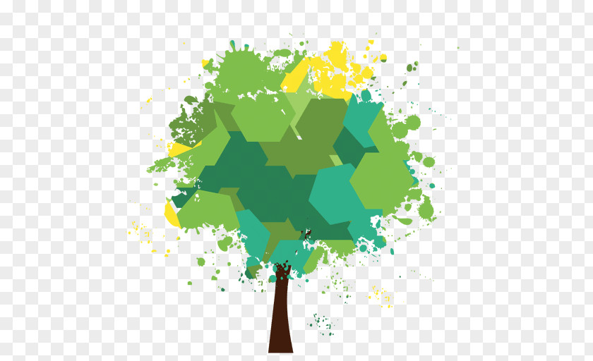 Tree Hexagon Desktop Wallpaper PNG