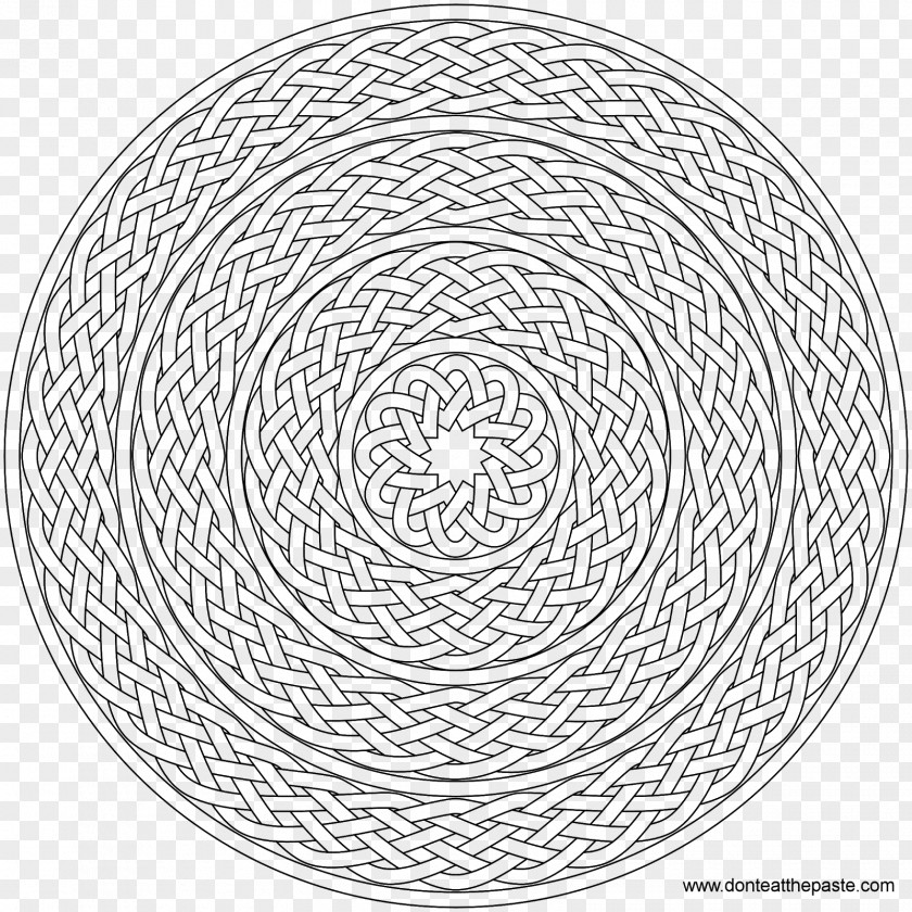 Detailed Coloring Book Mandala Celtic Knot Adult Pattern PNG