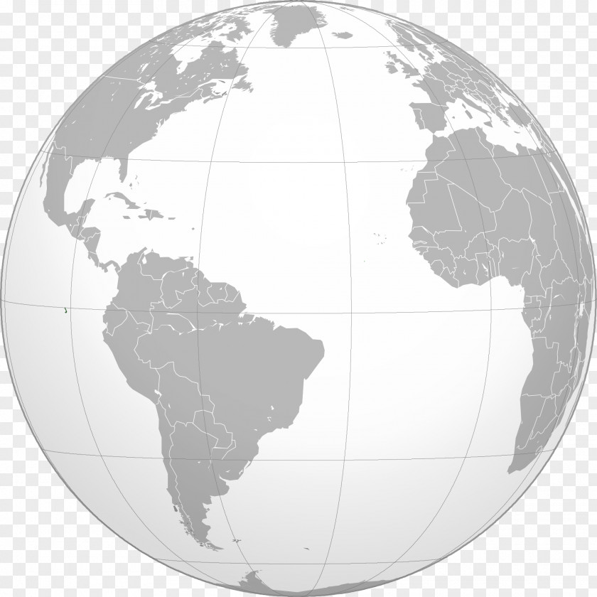 Atlantic Ocean Globe Map PNG
