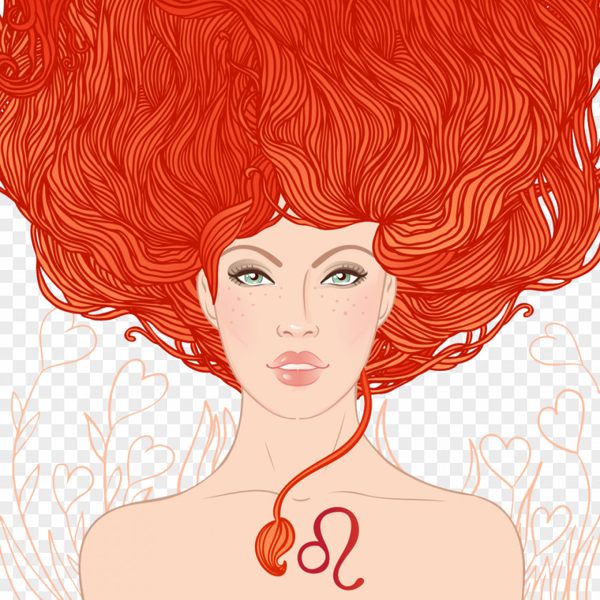 Orange Princess Leo Astrological Sign Zodiac Astrology Illustration PNG