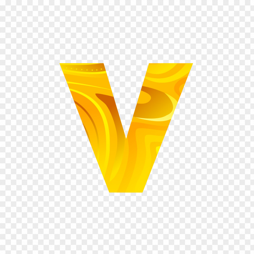 The Golden Letters V Letter Font PNG