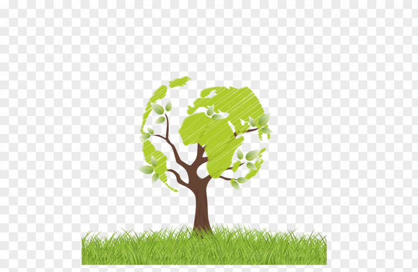 The Trees On Grass Tree Natural Environment Oxygen Bar PNG