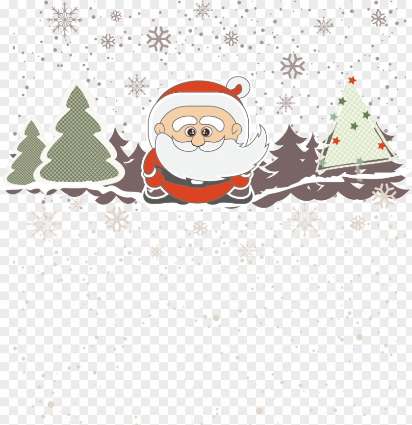 Vector Santa Claus Christmas Tree Beard PNG