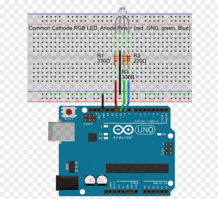 Breadboard Arduino Light-emitting Diode Sensor Electronic Circuit Tutorial PNG