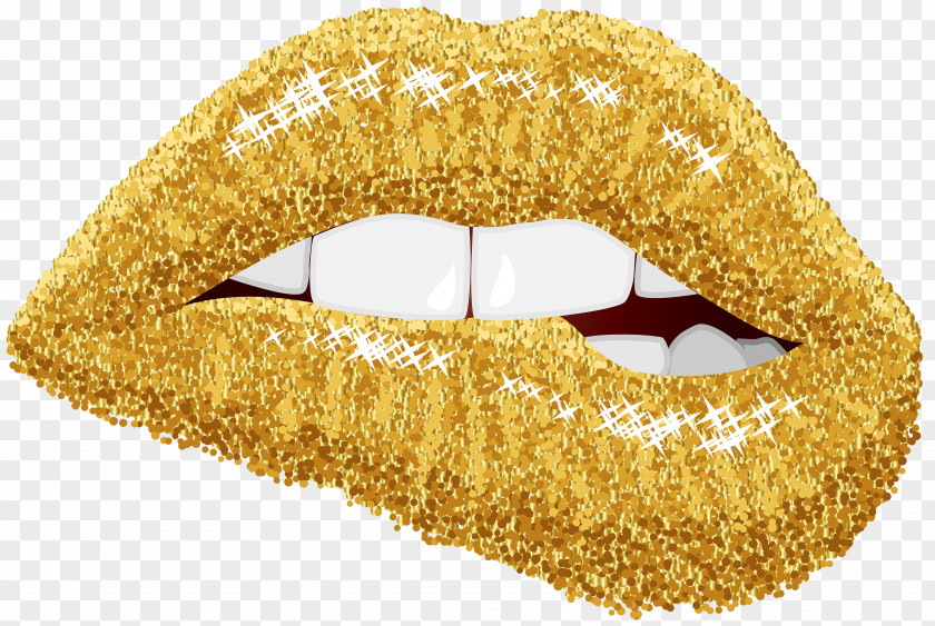 Gold Lips Clip Art Image Lip PNG