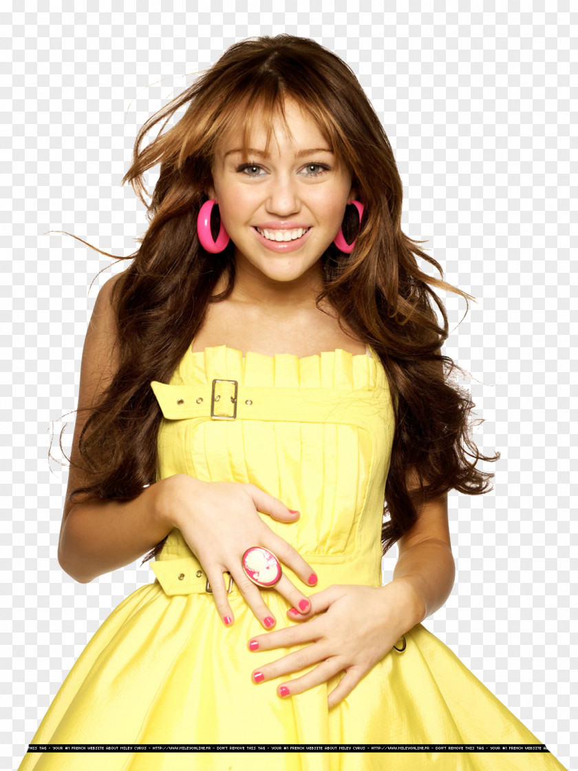 Miley Cyrus Hannah Montana Model Long Hair Coloring PNG