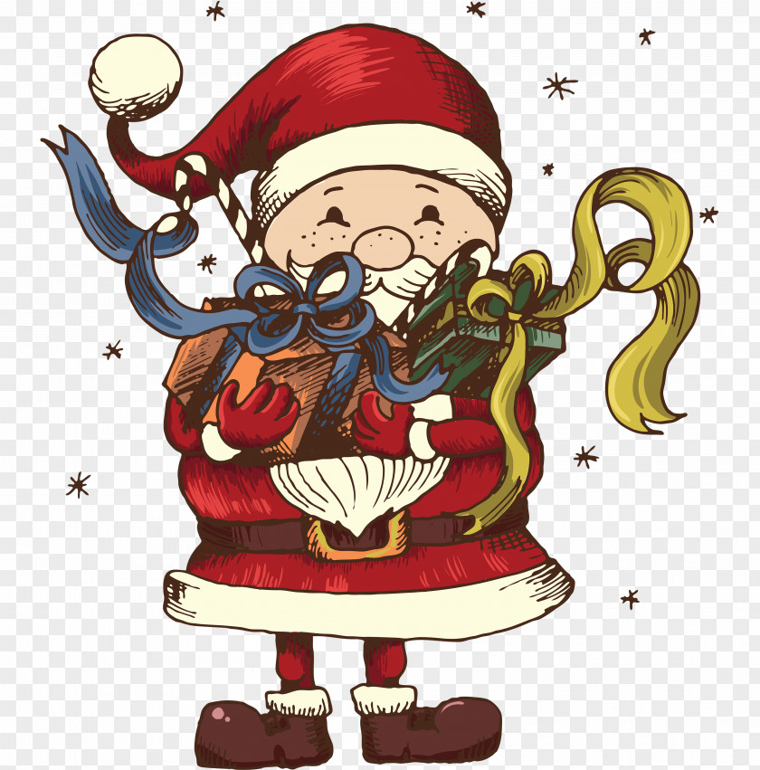 Santa Claus Creative Christmas Tattoo Illustration PNG