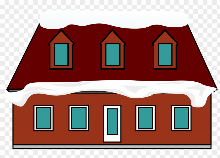 Vector Red House Snow Building Roof PNG