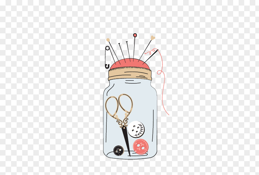 Creative Jar Containers Sewing Needle PNG