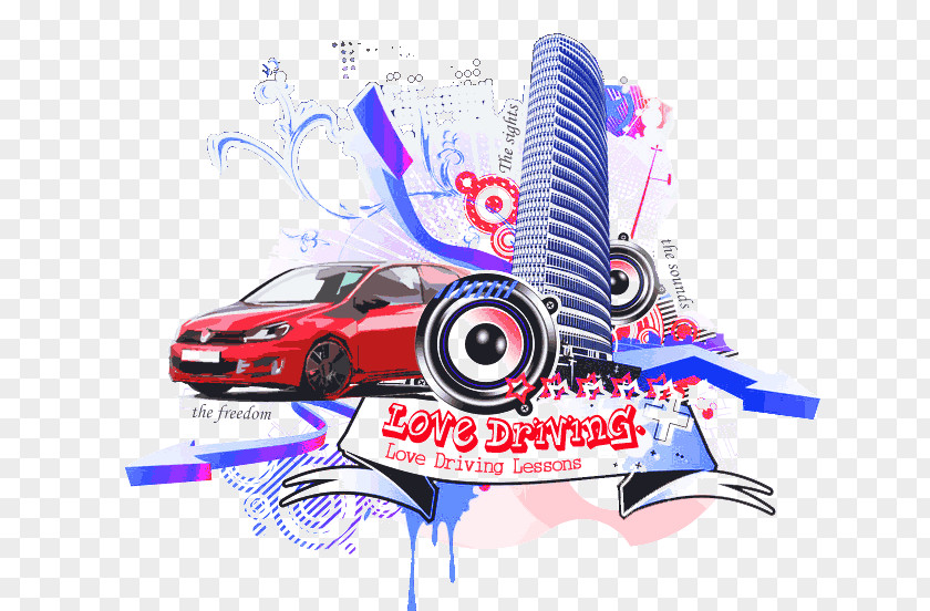 Driving School Derby Car Instructor Graphic Design PNG