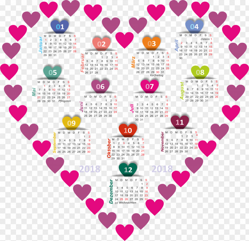 2018 Date 365-day Calendar Clip Art 0 Common Year PNG