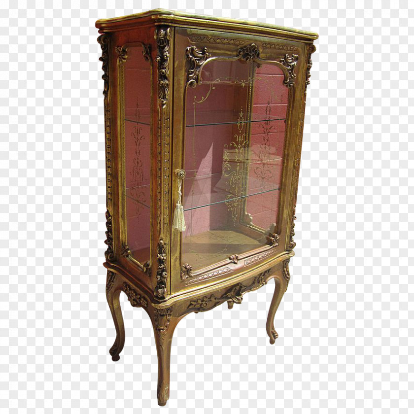 Antique Display Case Furniture Cabinetry Glass PNG