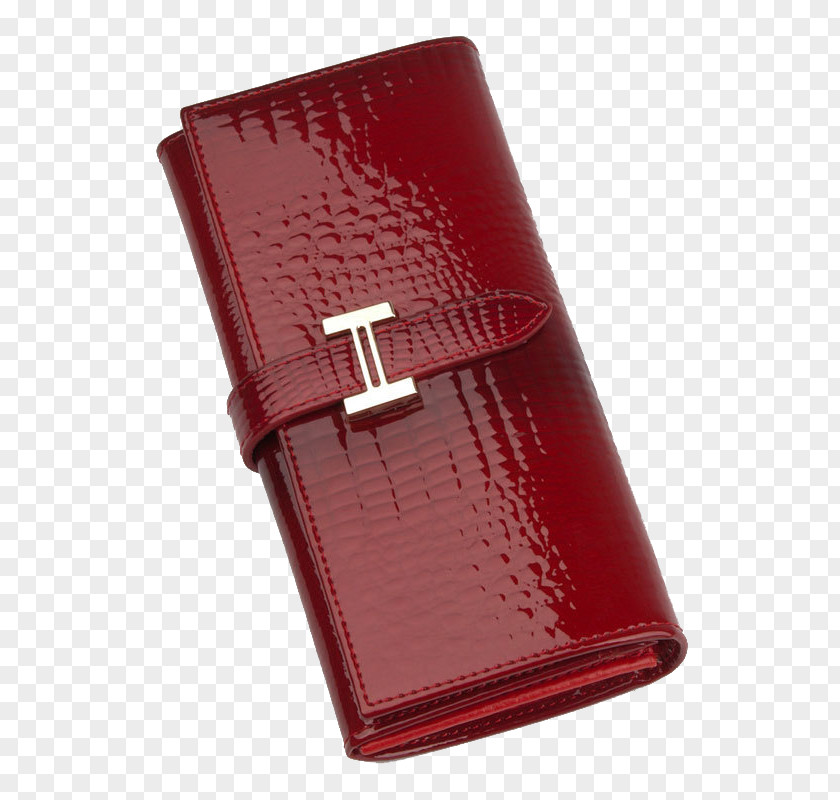 Red Purse Creative Wallet Handbag Patent Leather PNG