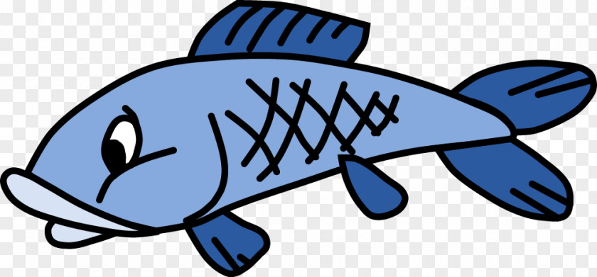 Blue Fish Vector Cartoon Clip Art PNG