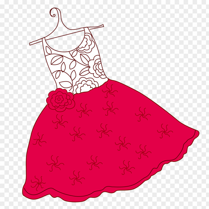 Red Dress Skirt Drawing PNG