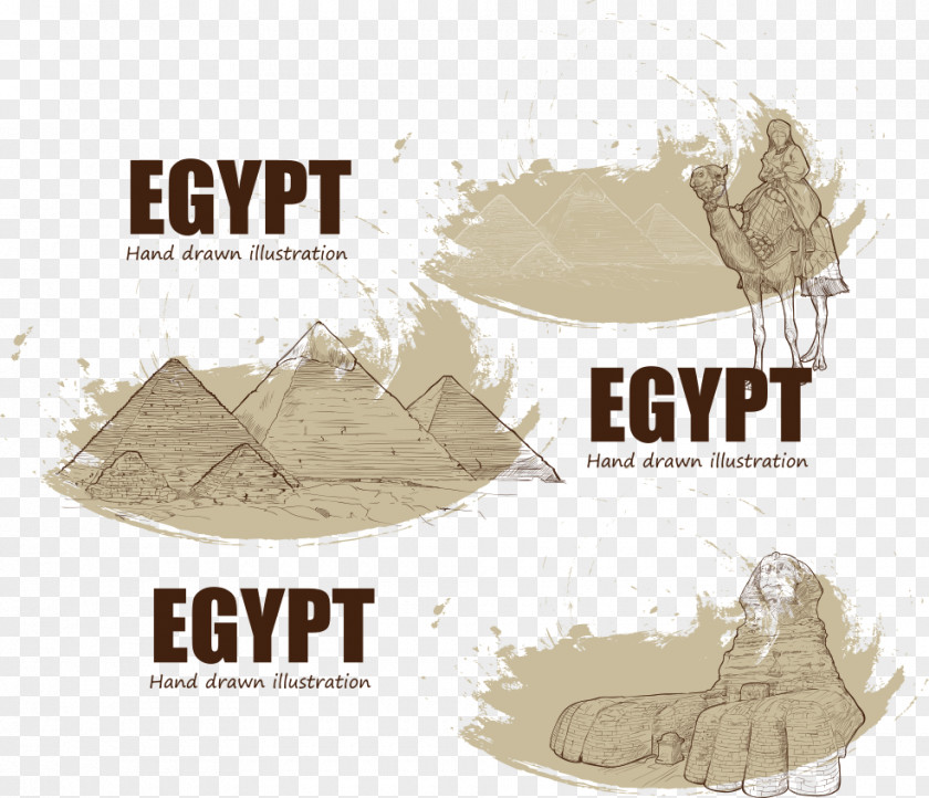 Vector Egypt Features Great Sphinx Of Giza Egyptian Pyramids Illustration PNG