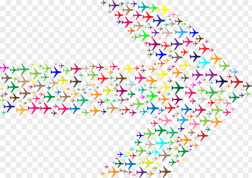 Colorful Airplane Color Arrow Clip Art PNG