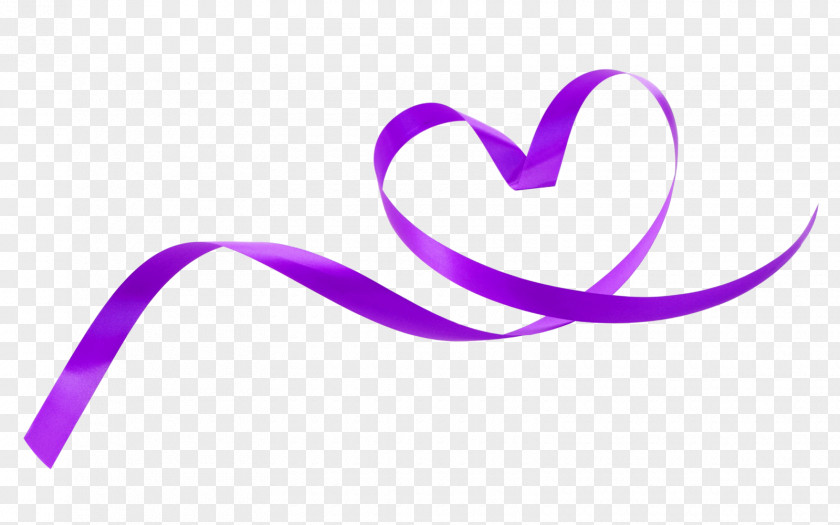 Purple Fresh Love Ribbon With Decorative Patterns PNG