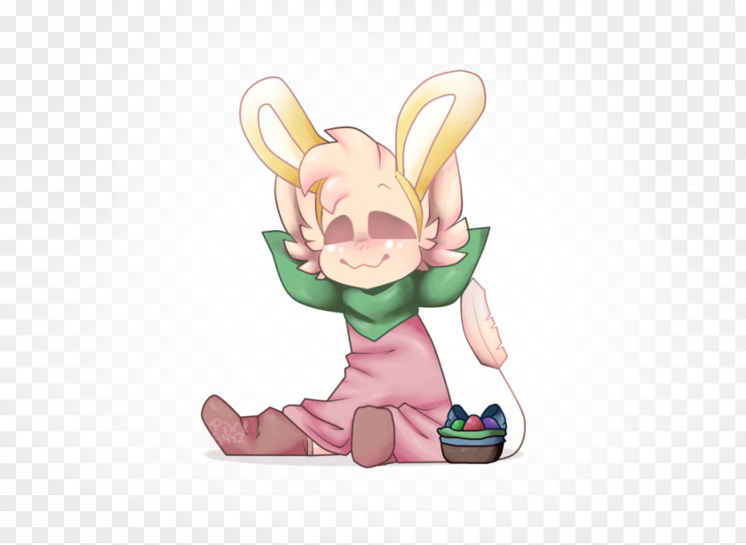 Rabbit Easter Bunny Pink M Figurine PNG