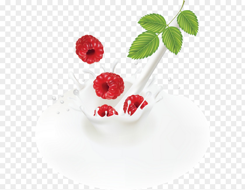 Raspberries Milk PNG