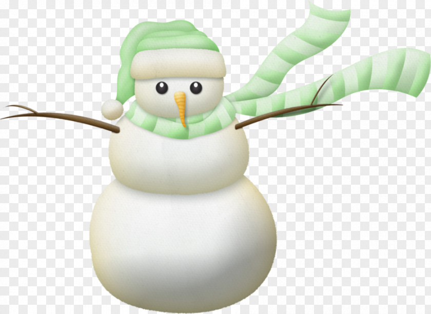 Snowman With A Green Hat Designer PNG