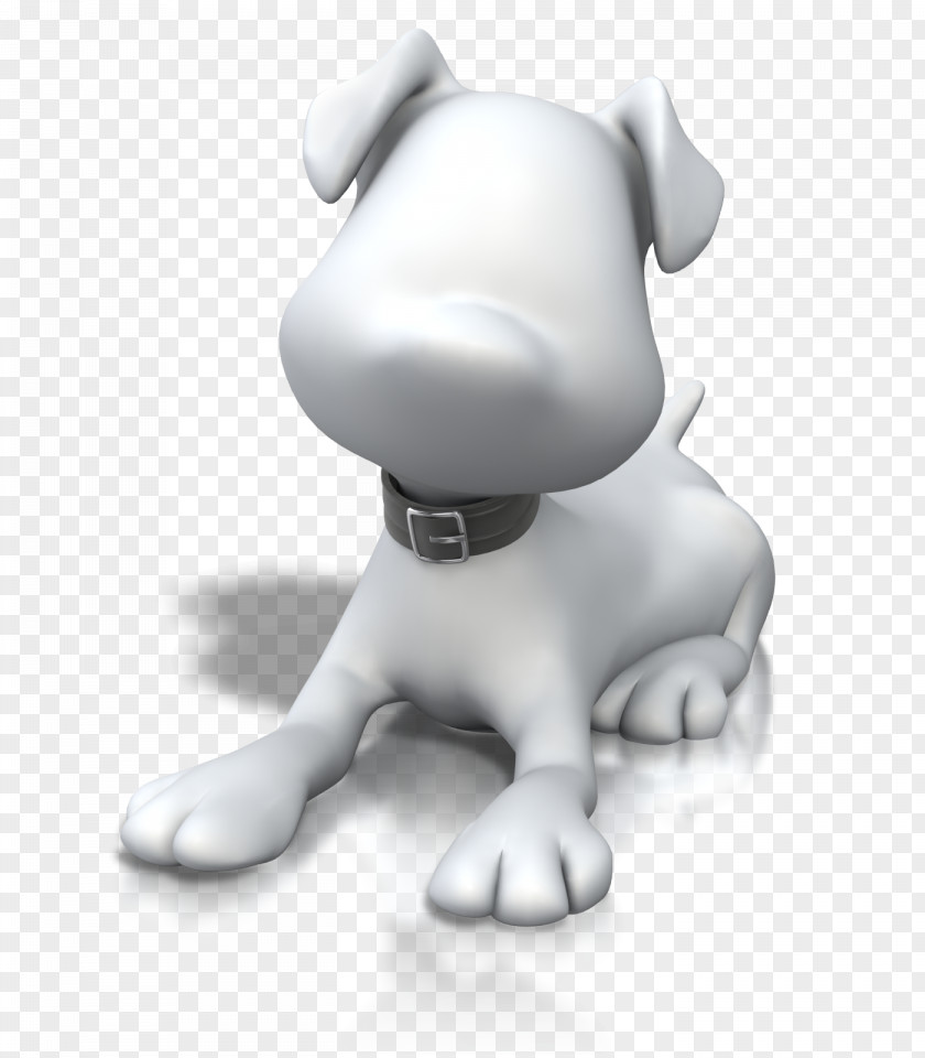 3d Dog Pet Sitting Stick Figure Presentation PowerPoint Animation PNG