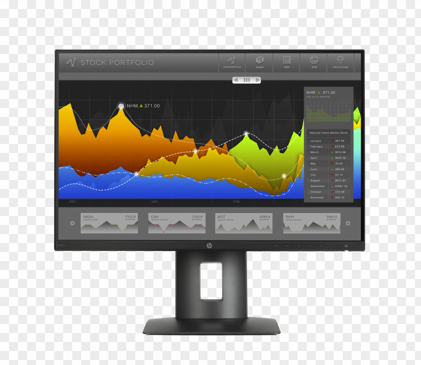Bezel Computer Monitors Hewlett-Packard IPS Panel Display Resolution 1080p PNG