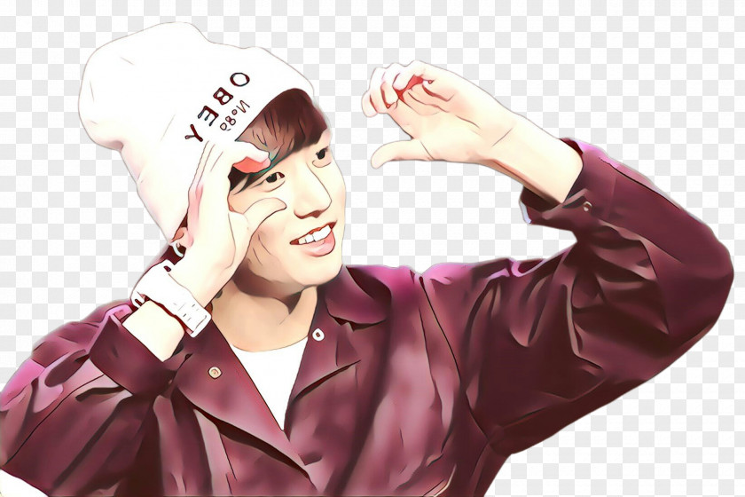 Neck Finger Pink Forehead Outerwear Mouth Gesture PNG