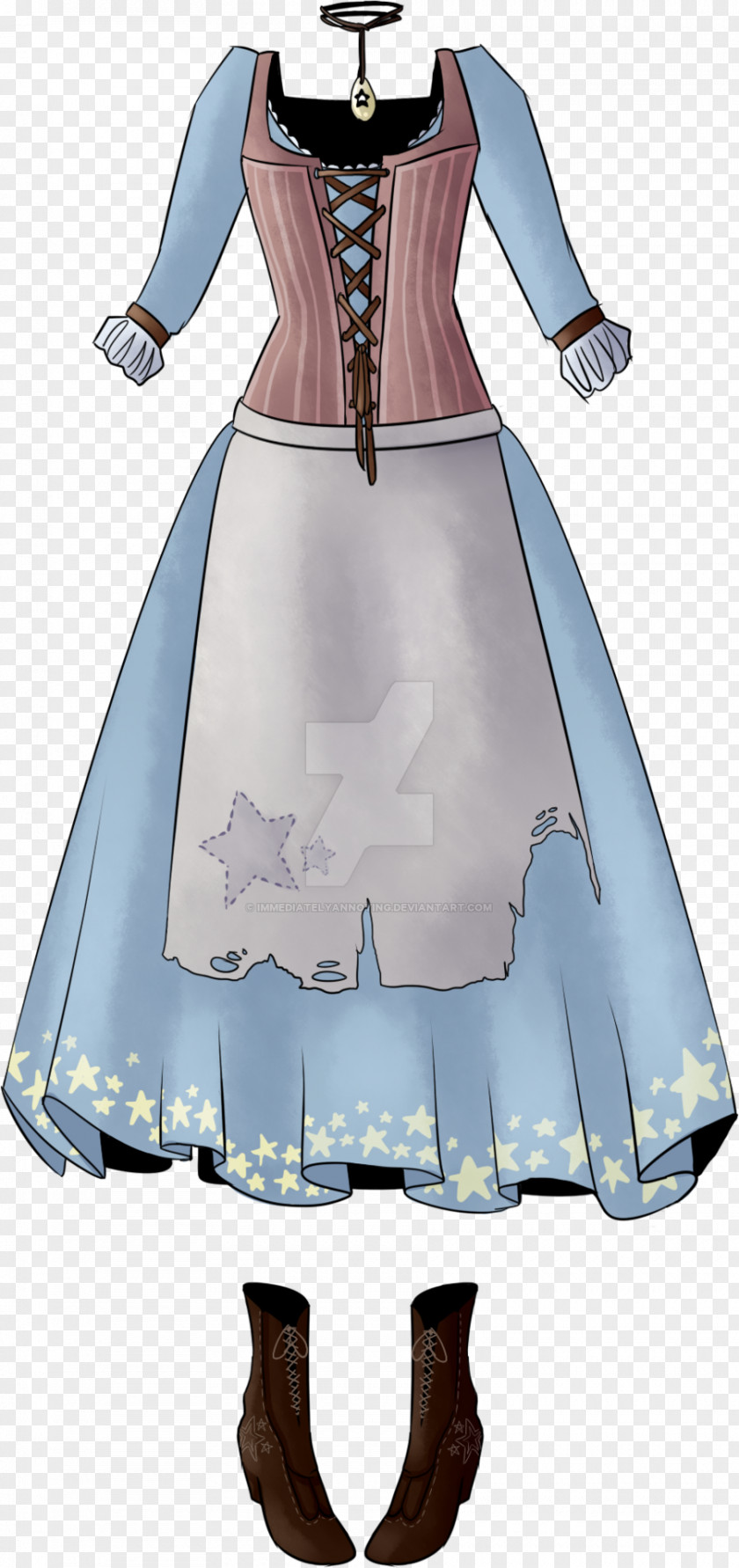 Peasant Gown Fashion Costume Design Art Dress PNG