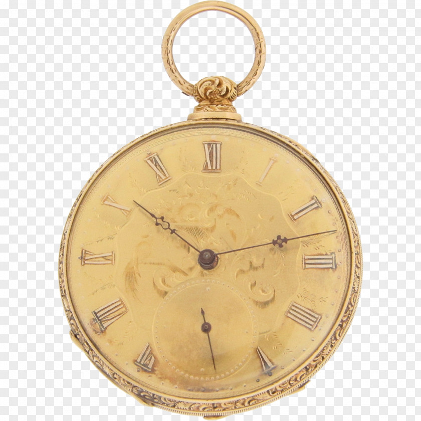 Clock Pocket Watch Colored Gold PNG
