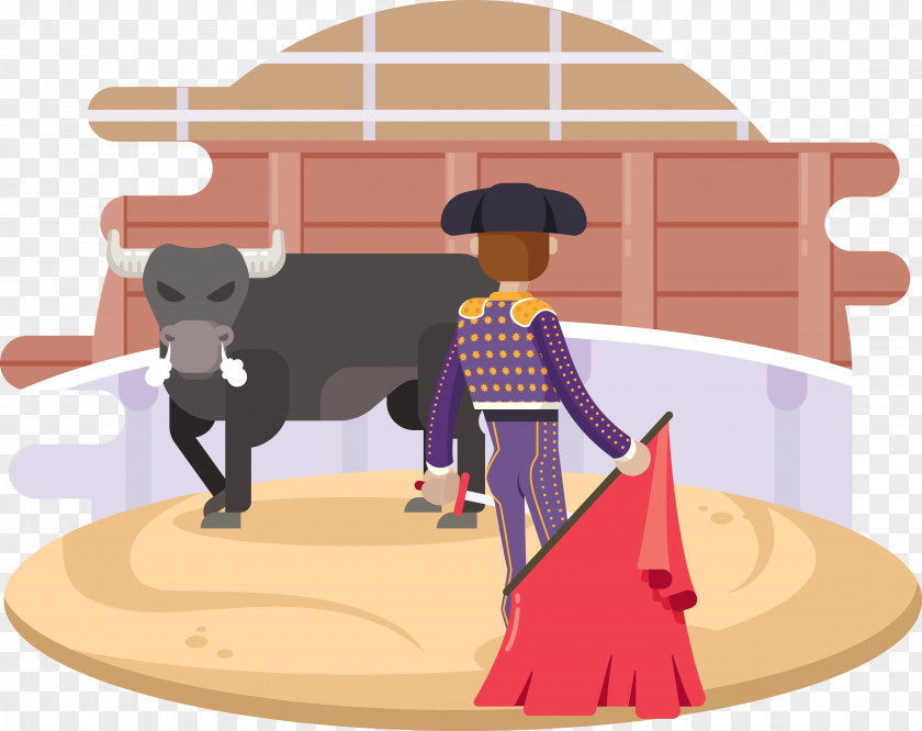 Computer Warrior Cattle Spanish-style Bullfighting Illustration PNG