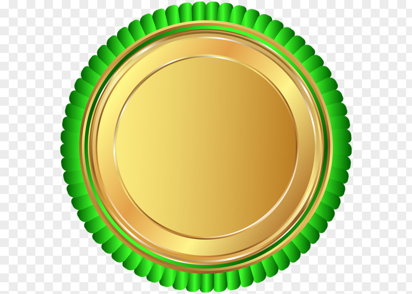 Gold Badge Green Seal Label Royalty-free Clip Art PNG