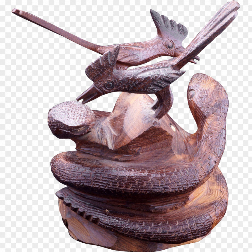 Snake Rattlesnake Wood Carving Sculpture PNG