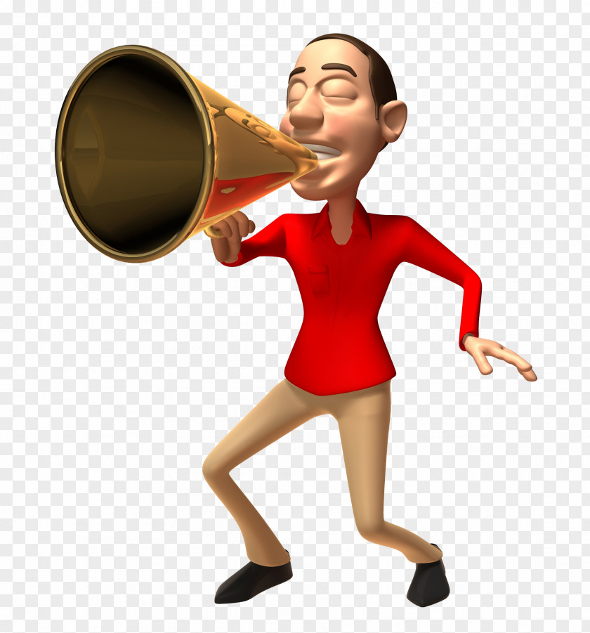 A Speaker With Trumpet Microphone Businessperson Stock Illustration 3D Computer Graphics PNG