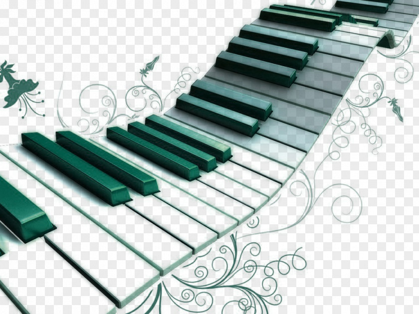 Green Piano Keyboard Wallpaper PNG