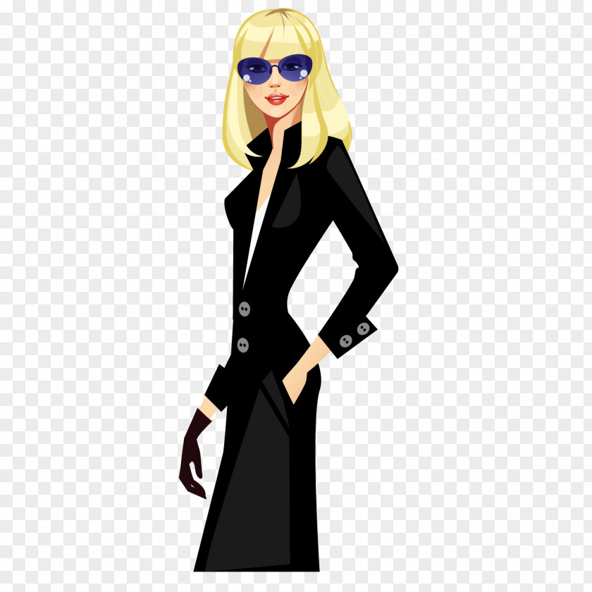 Fashion Model Girl Illustration PNG Illustration, in Europe and America clipart PNG