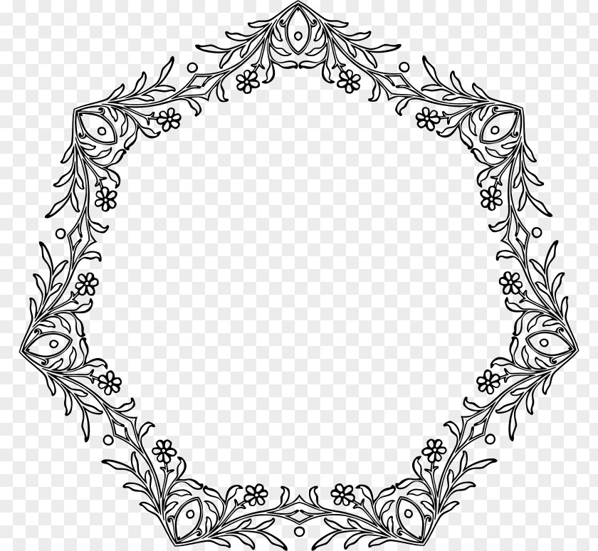 Flowery Line Art Clip PNG