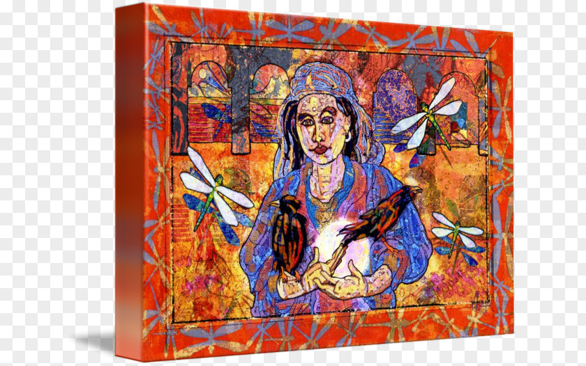 Moon Goddess Painting Art Gallery Wrap Canvas Printmaking PNG