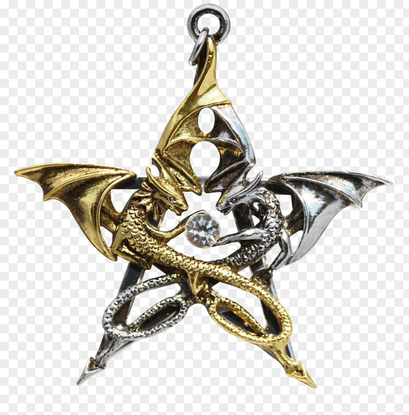 Fashion Crystal Box Design Pentacle Pentagram Amulet Dragon Wicca PNG