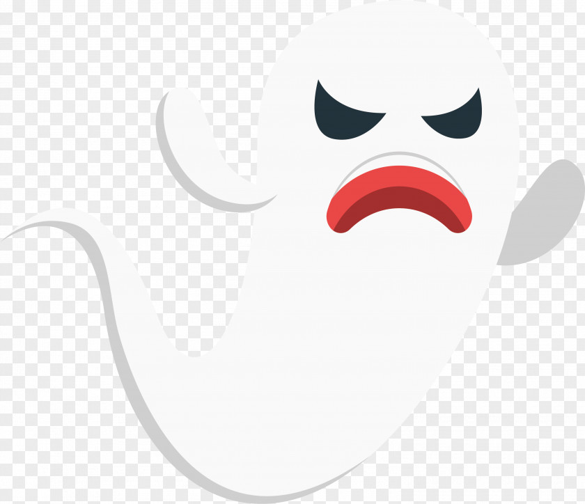 Horror White Ghost Beak Bird Text Illustration PNG