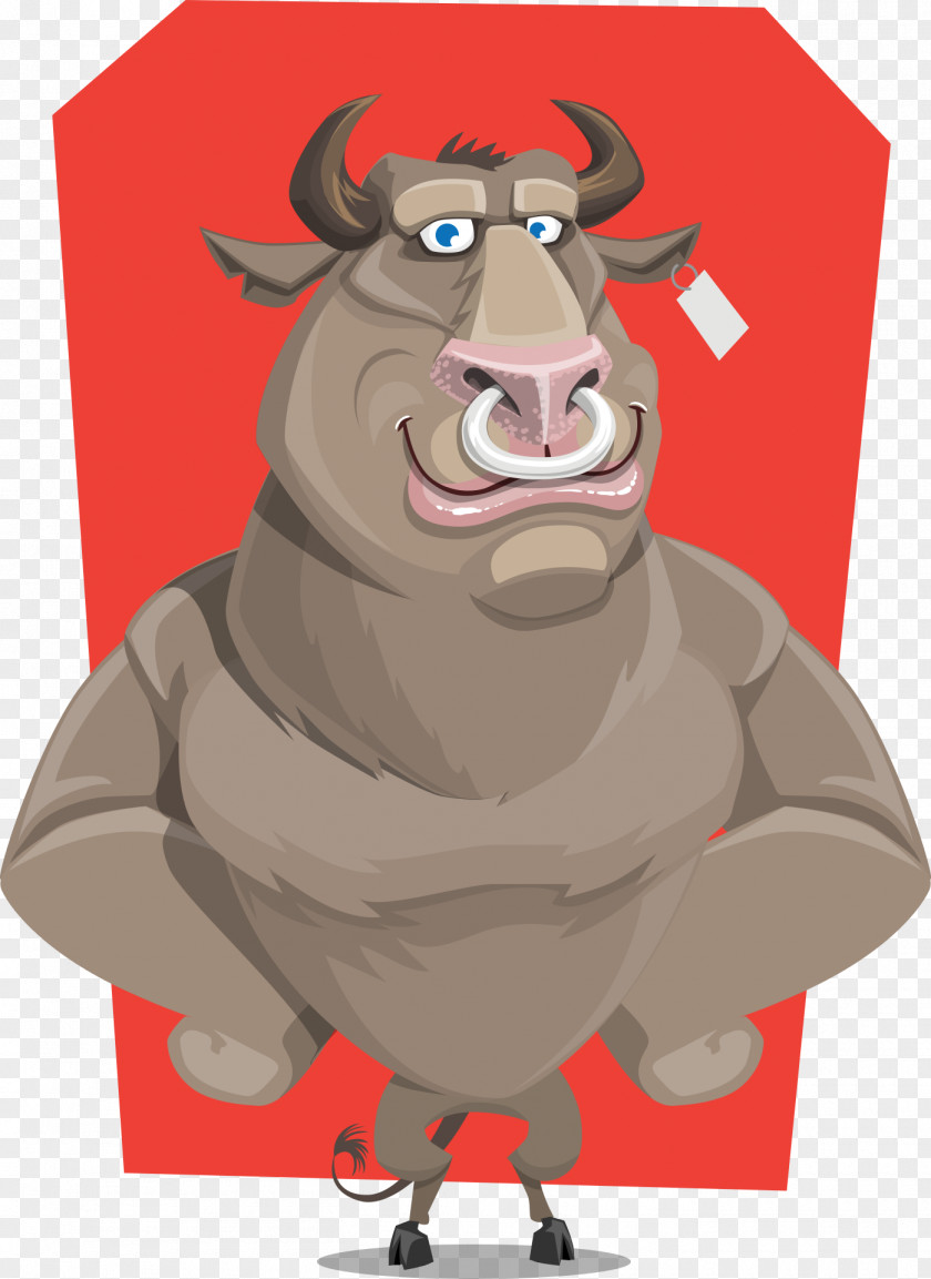 Bull Character Cartoon PNG