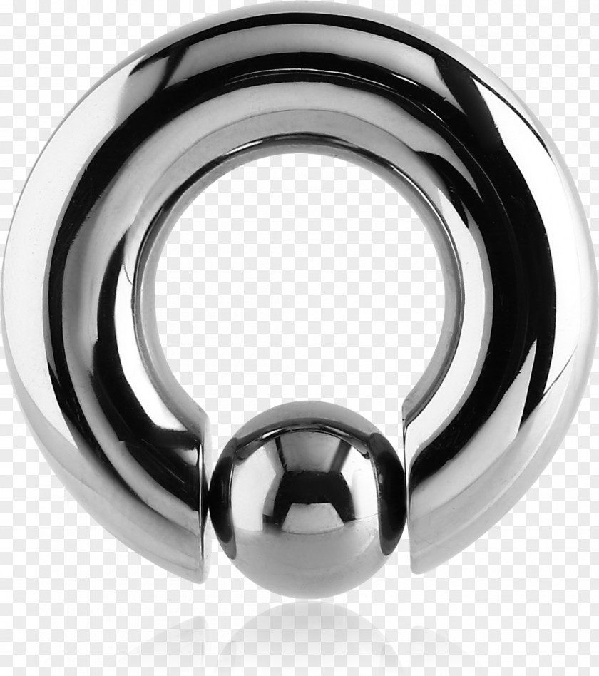 Ring Captive Bead Titanium Surgical Stainless Steel Body Jewellery PNG