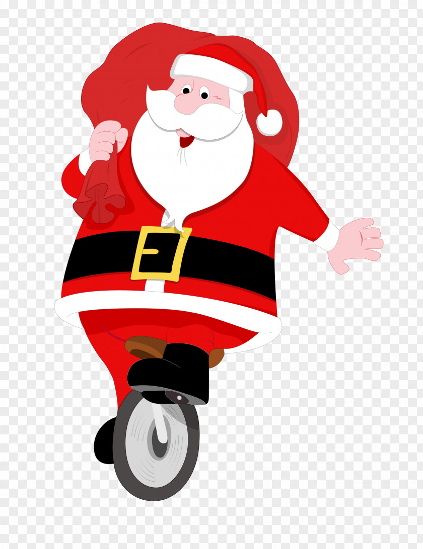 Santa Claus Riding A Unicycle Stock Photography Christmas Illustration PNG