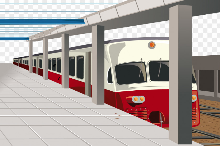Vector Train Rail Transport Station Rapid Transit Clip Art PNG