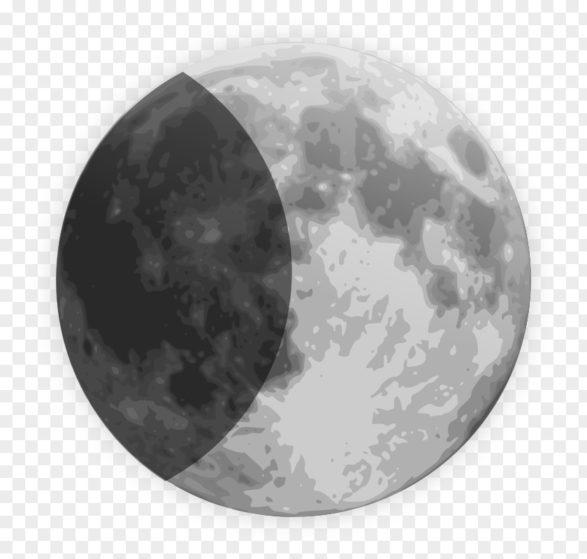 Half Lunar Phase Full Moon Clip Art PNG