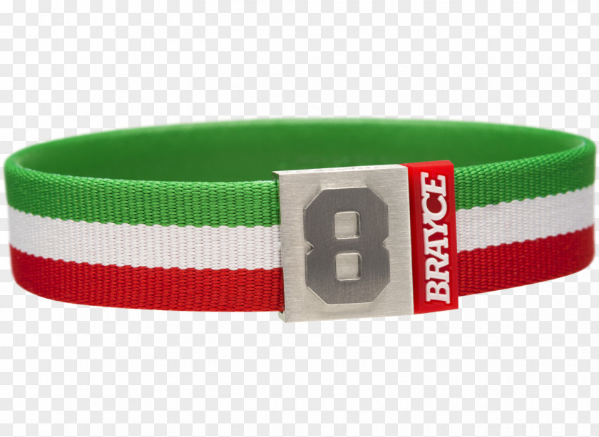 Italian Pride Fan Belt Wristband Bracelet Red Color PNG