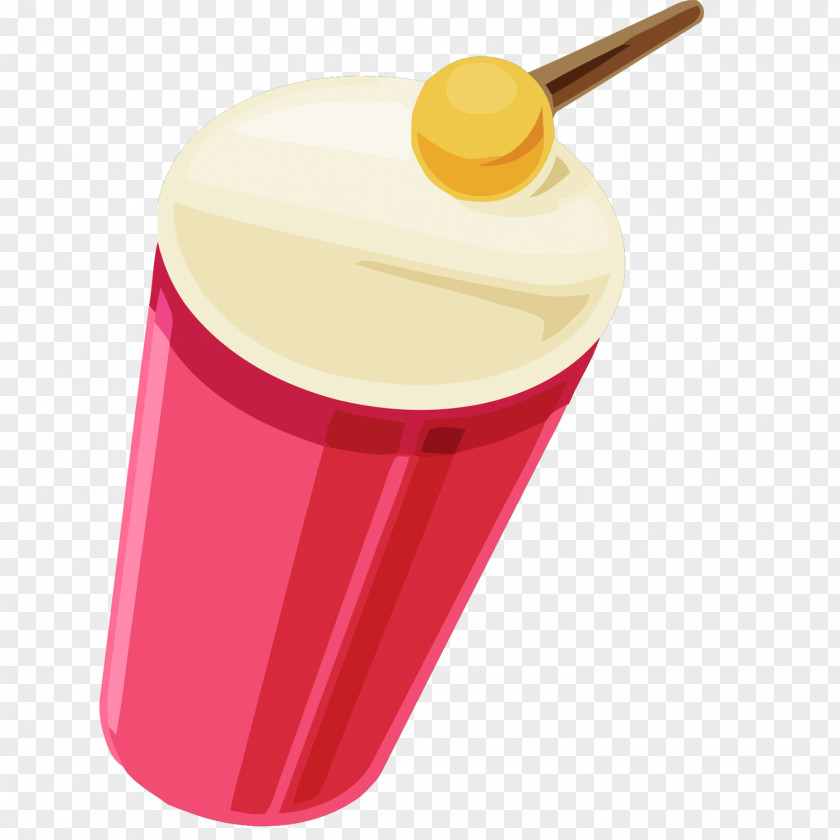 Vector Pink Packaged Beverage Cup Material Ice Cream Drink PNG