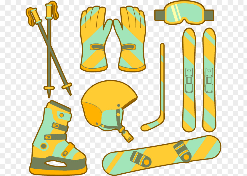 Yellow-green Sports Equipment Winter Sport Skiing Clip Art PNG