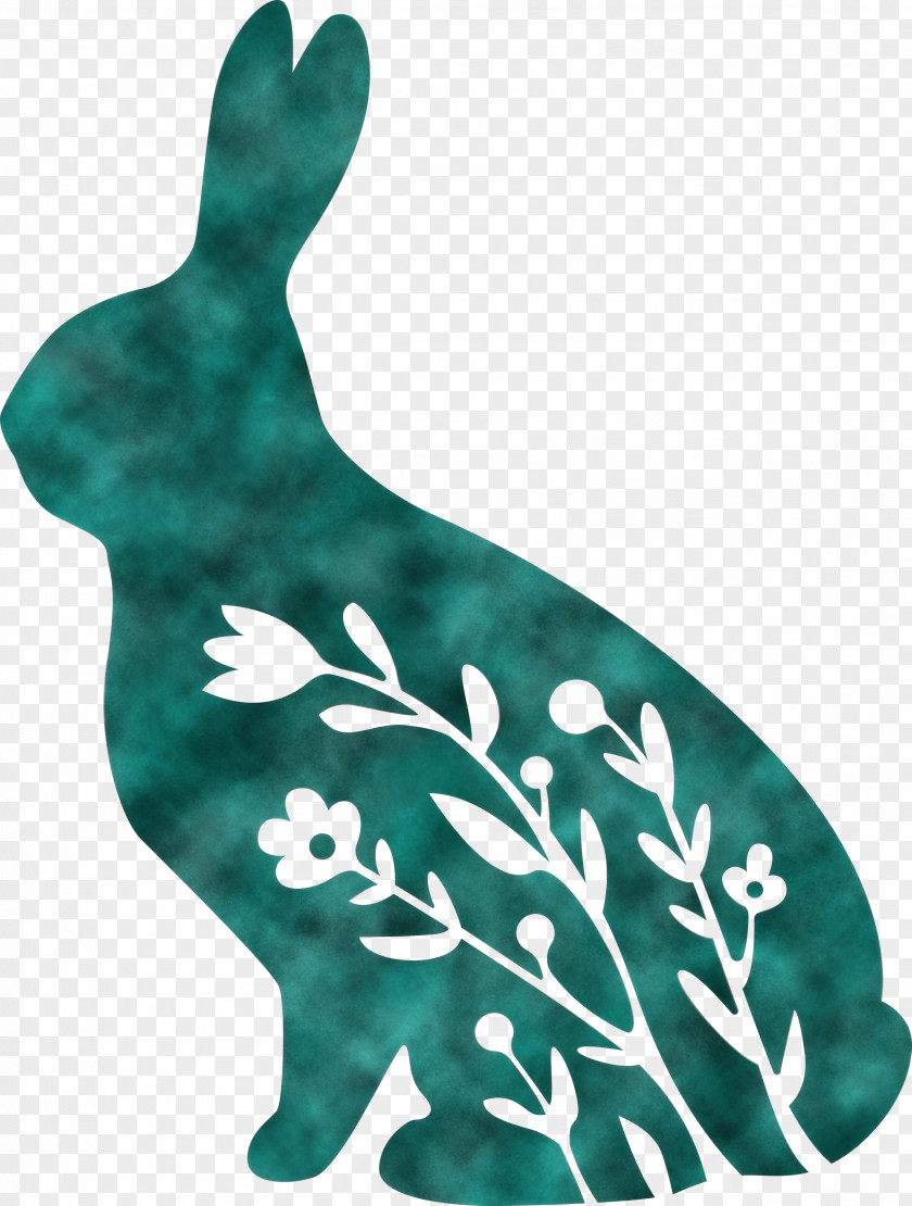 Floral Bunny Rabbit Easter Day PNG